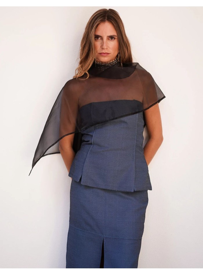 Cape en organza noir