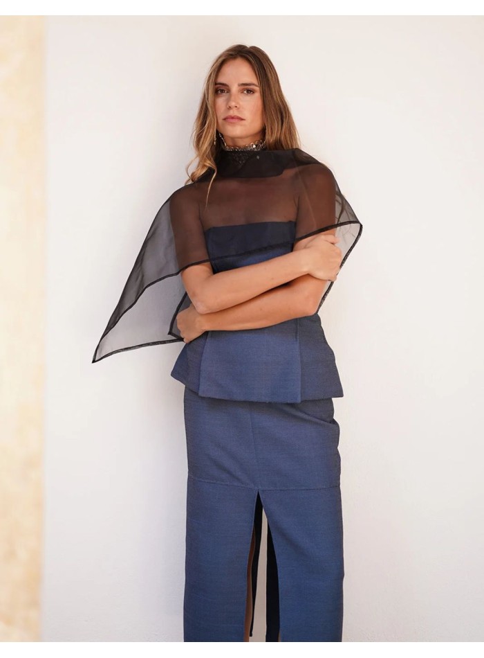 Cape en organza noir