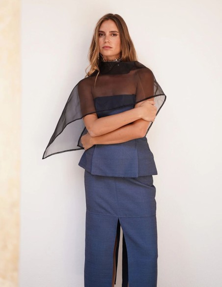 Cape en organza noir