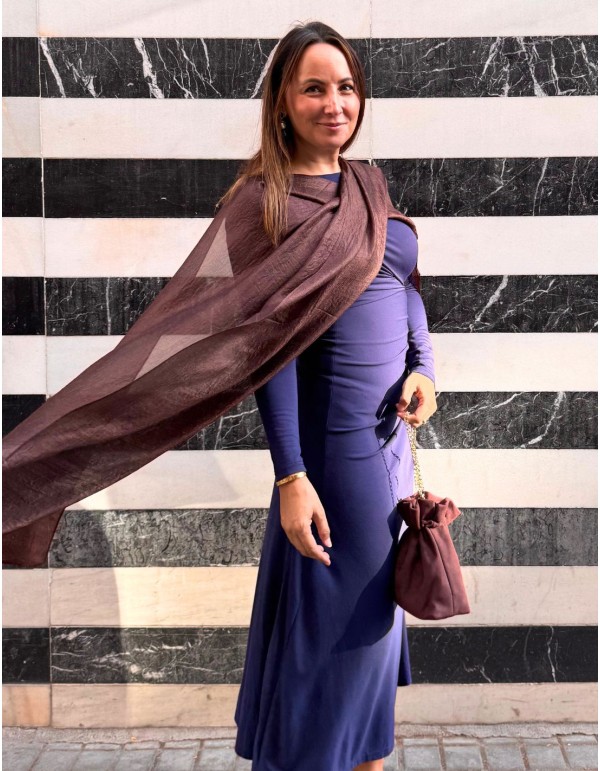 Chocolate brown guest scarf 2