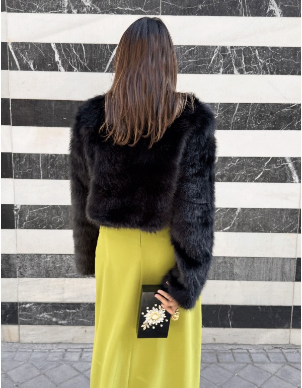 Premium black faux fur bolero jacket 2