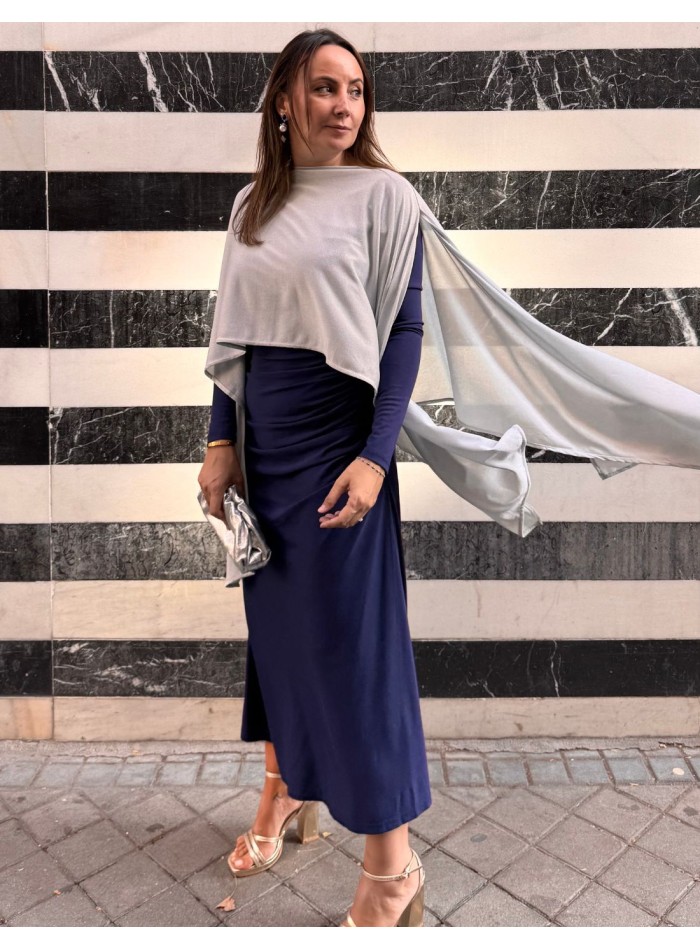 Silver glitter guest cape