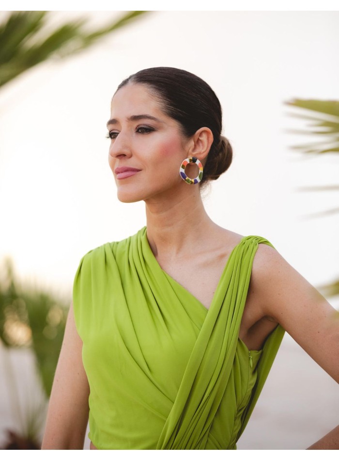 Multicolor circular party earrings - Perfect Guest