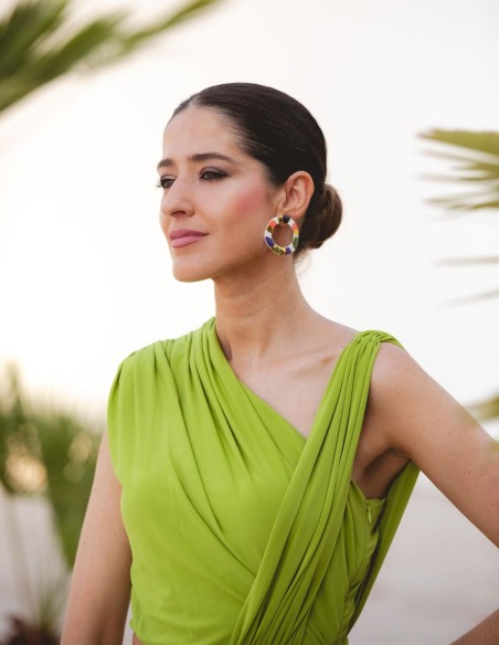 Multicolor circular party earrings - Perfect Guest