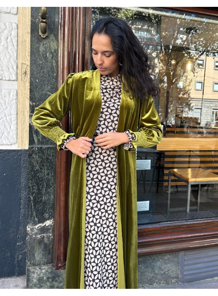 Kimono en velours olive
