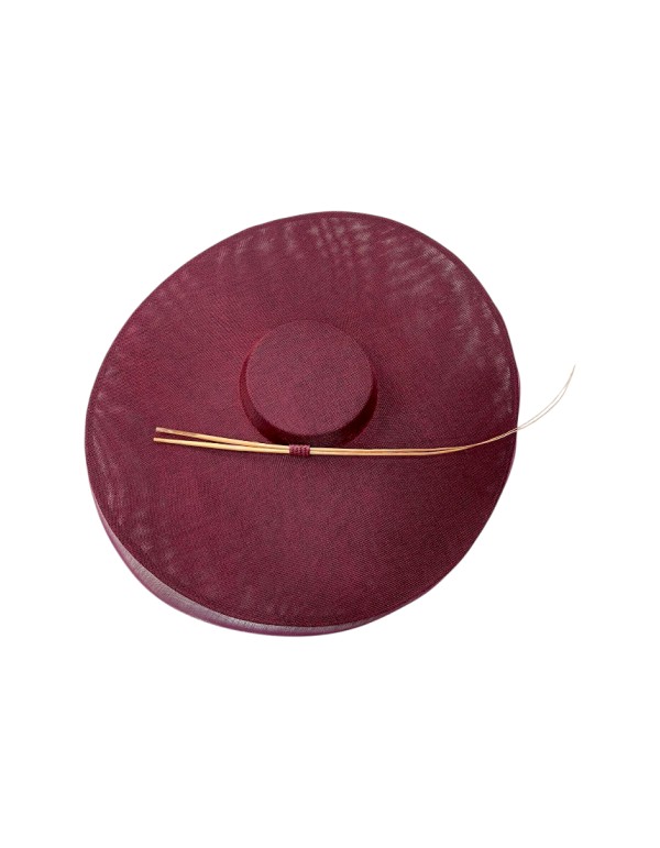 Maroon wedding hat with horsehair detail and handcrafted... 2