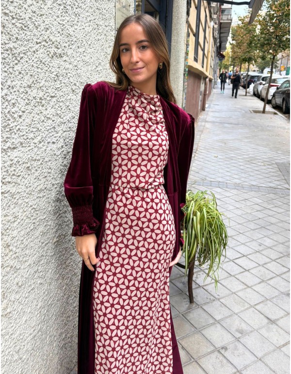 Garnet velvet guest kimono