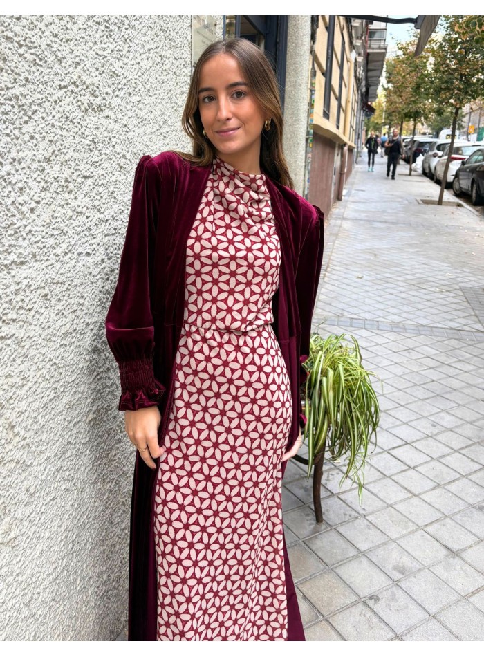 Garnet velvet guest kimono