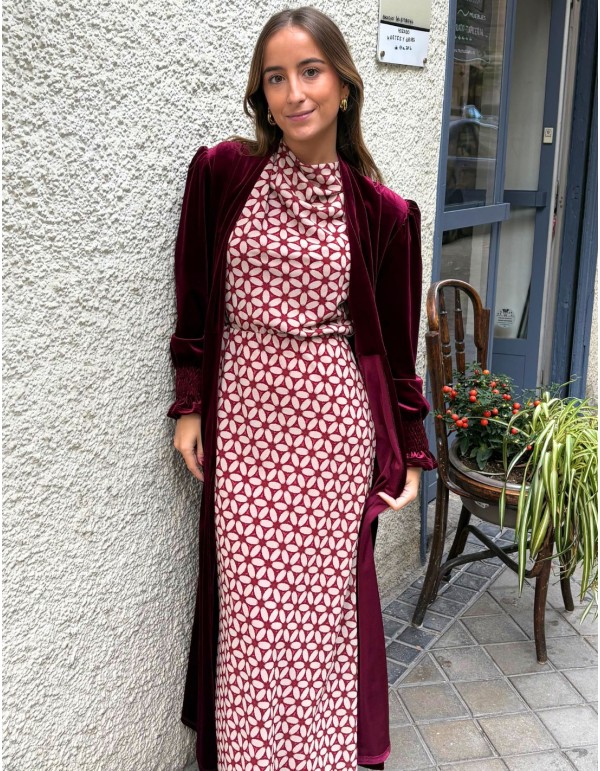 Garnet velvet guest kimono 2