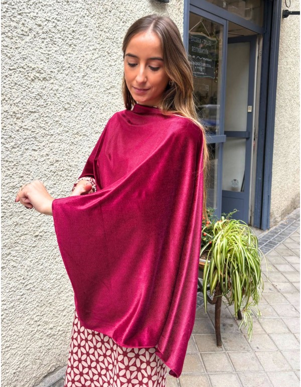 Garnet velvet guest cape 2