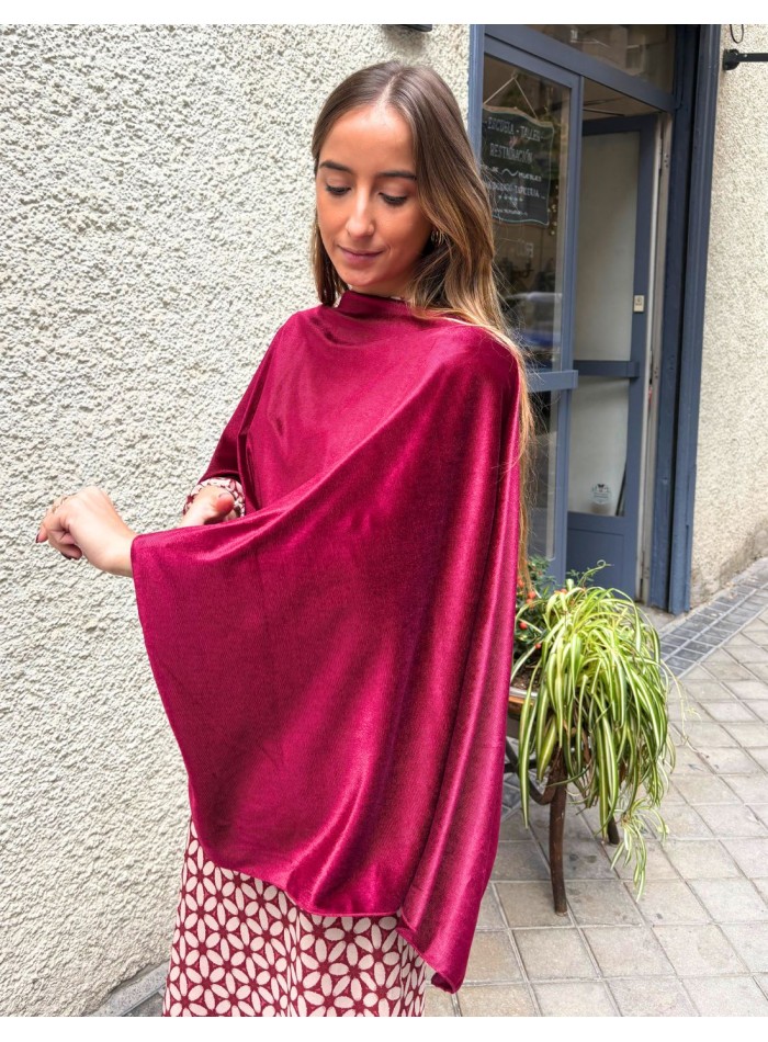 Garnet velvet guest cape