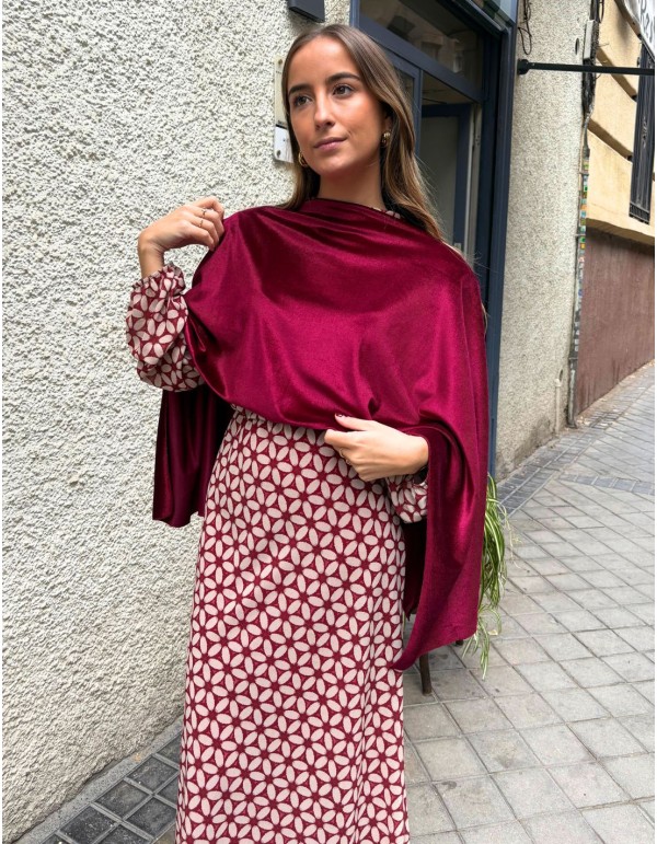 Garnet velvet guest cape