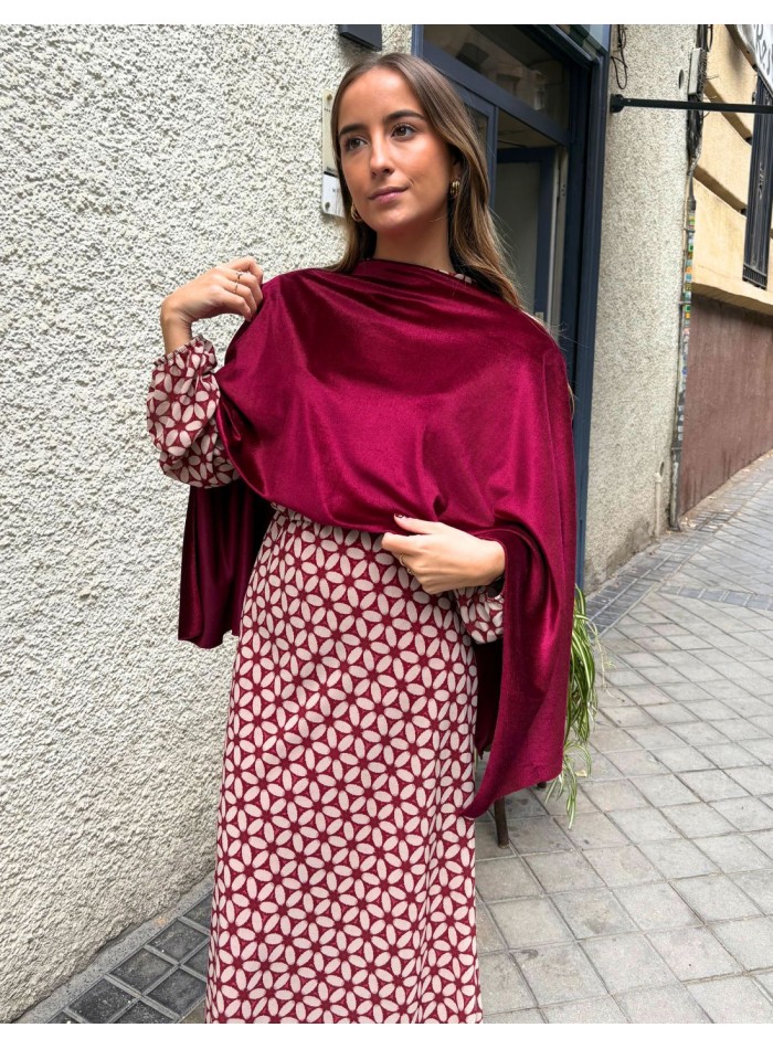 Garnet velvet guest cape