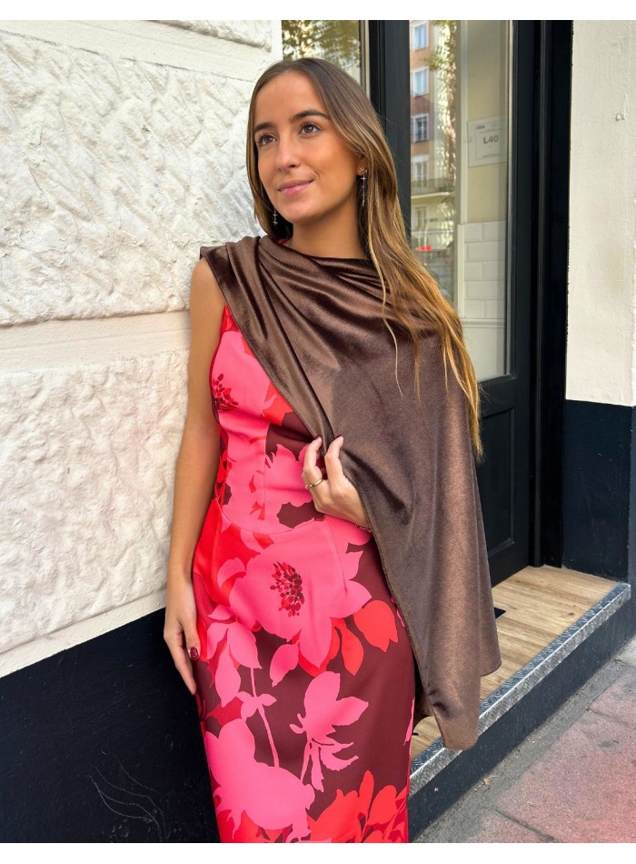 Brown velvet guest cape