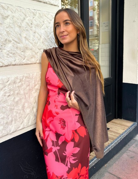 Brown velvet guest cape