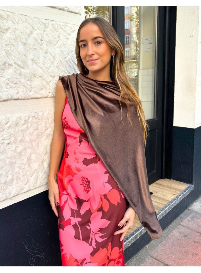 Brown velvet guest cape