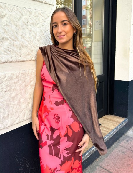 Brown velvet guest cape