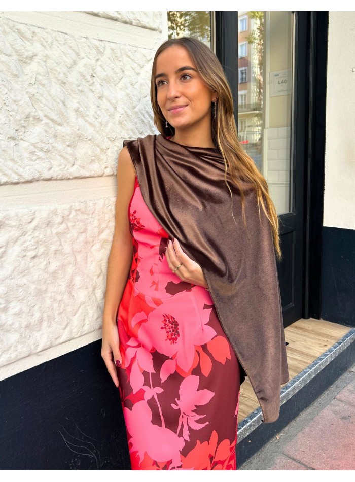 Brown velvet guest cape