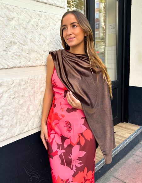 Brown velvet guest cape