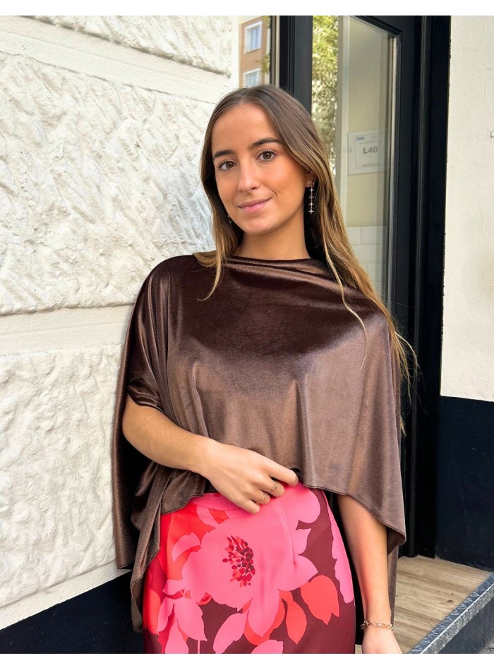 Brown velvet guest cape