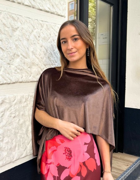 Brown velvet guest cape