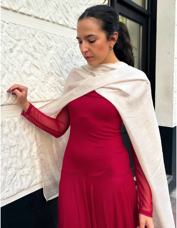 Guest shawl in gold with satin texture