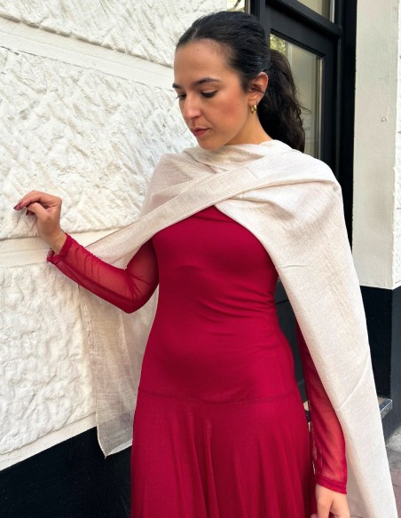 Guest shawl in gold with satin texture