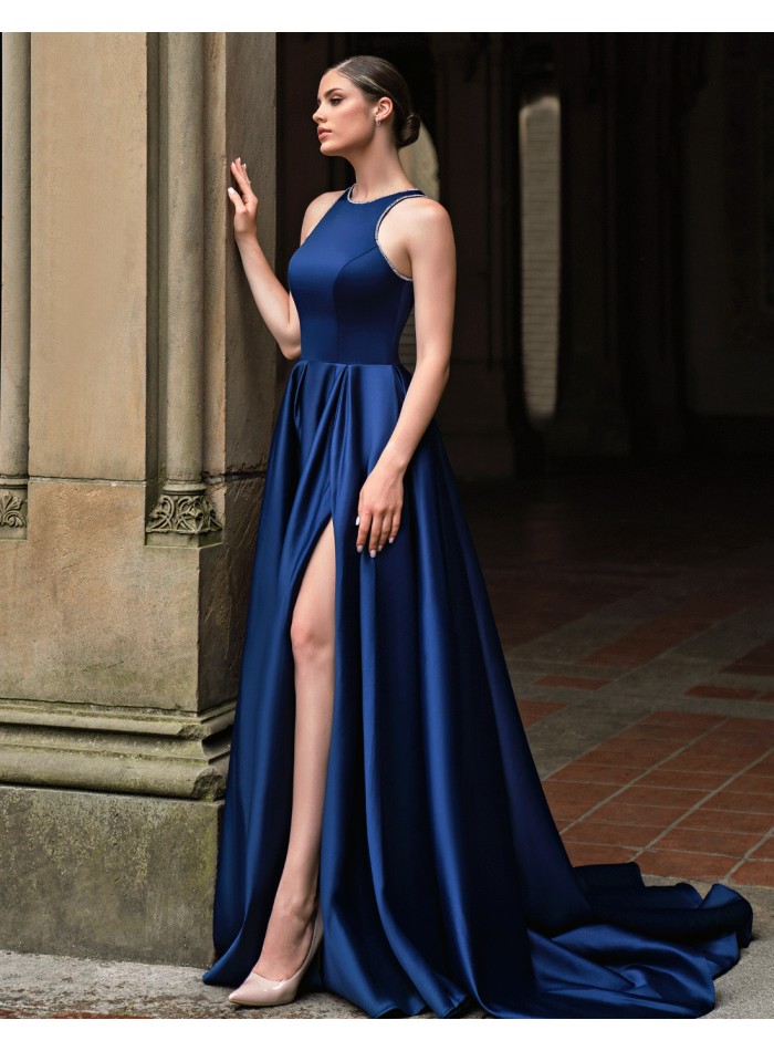 Long party dress halter neckline with...