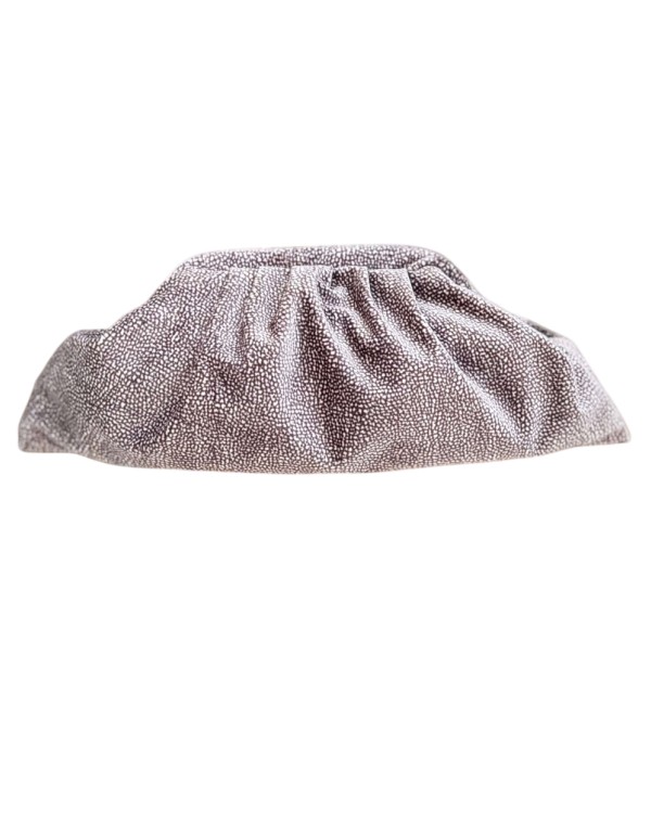 Velvet handbag with polka dot pattern