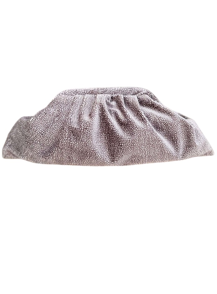 Velvet handbag with polka dot pattern