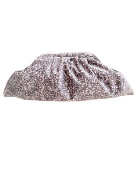 Bolso de mano de terciopelo con estampado de lunares