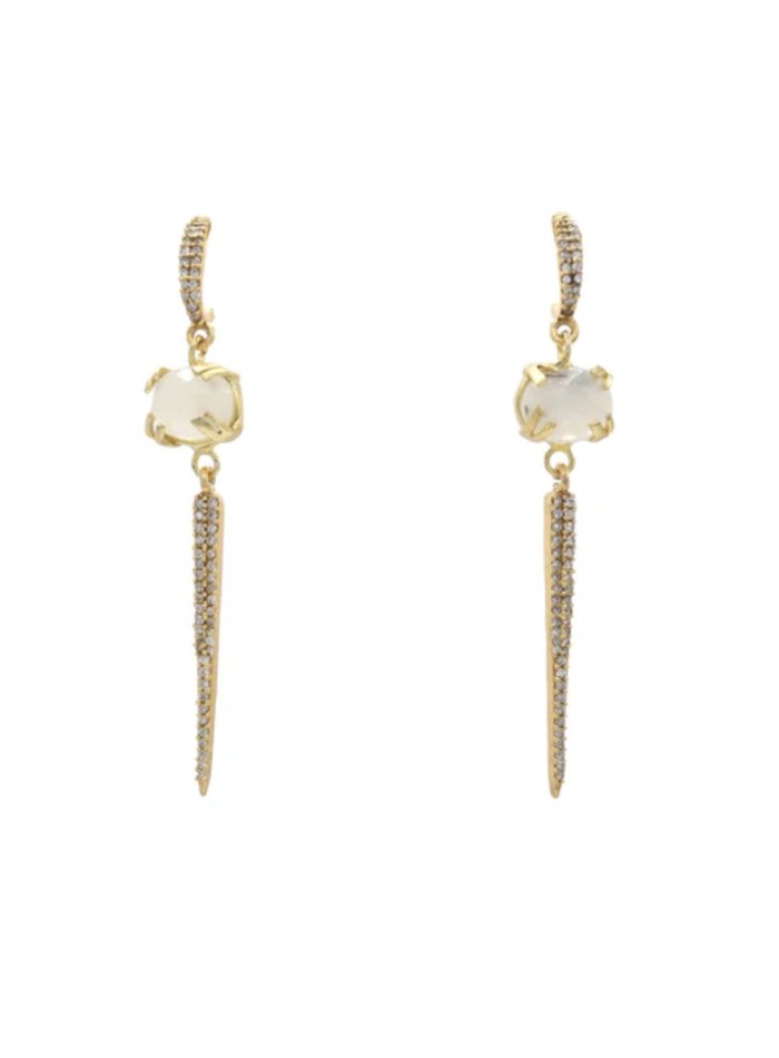 Boucles d'oreilles avec pierre de lune et...