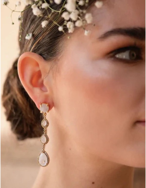 Boucles d'oreilles en forme de goutte avec des pierres... 2