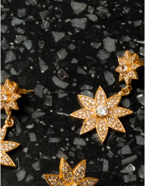 Pendientes con doble estrella con circonitas 2