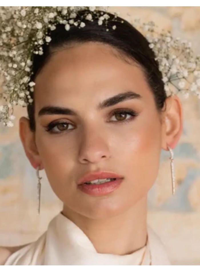 Sterling silver earrings with moonstone and...