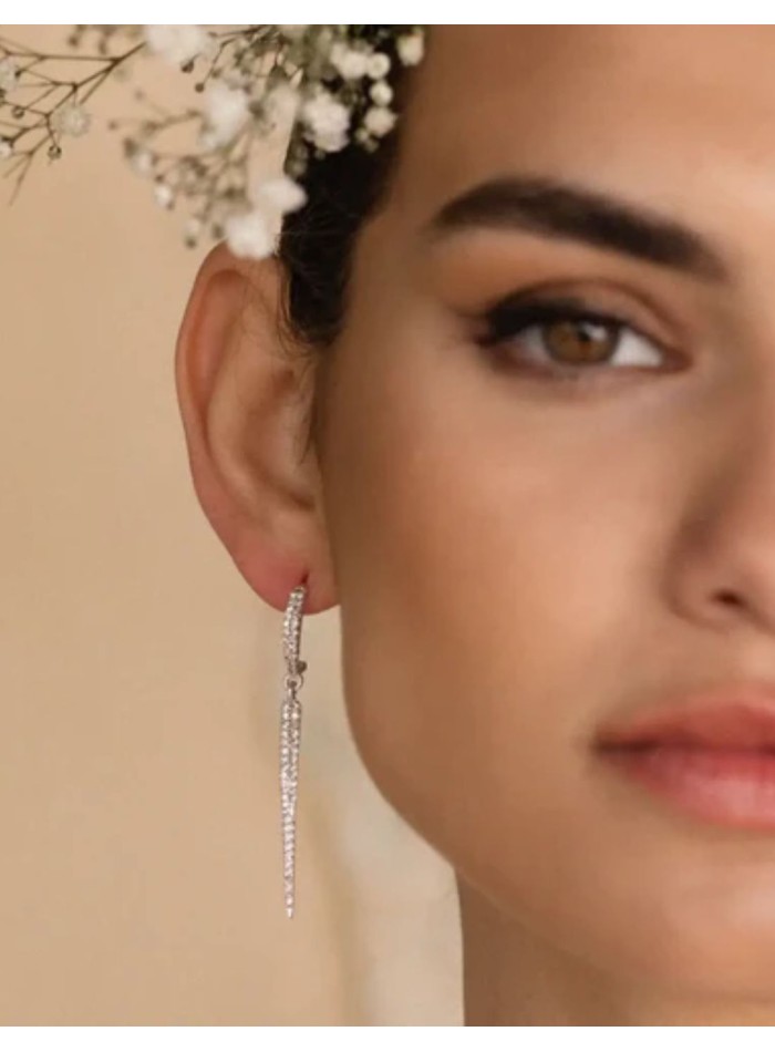 Boucles d'oreilles en argent avec pierre de...