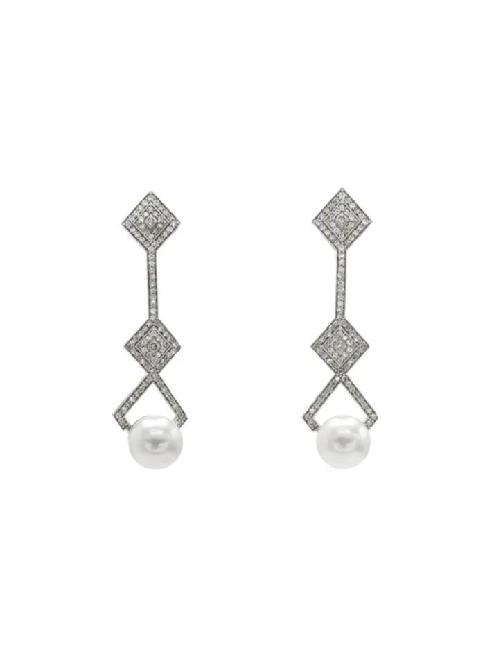Sterling silver earrings in geometric shapes...
