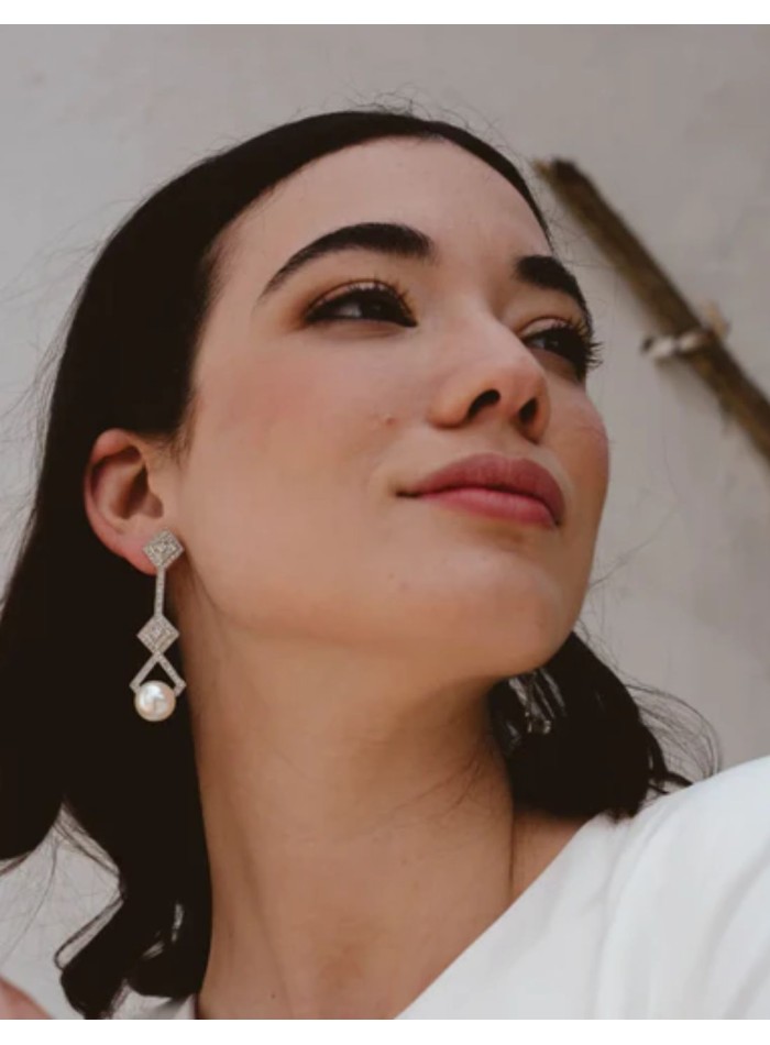 Boucles d'oreilles en argent sterling de forme...