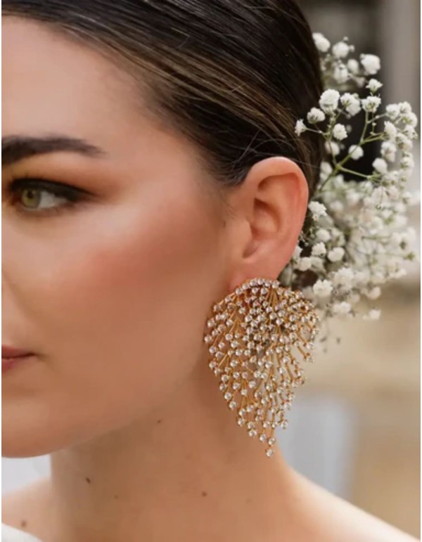 Earrings with branched structure with zirconias 2