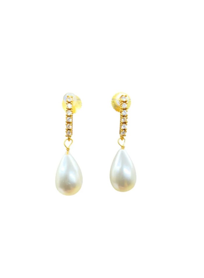 Longues boucles d'oreilles avec une rangée de...