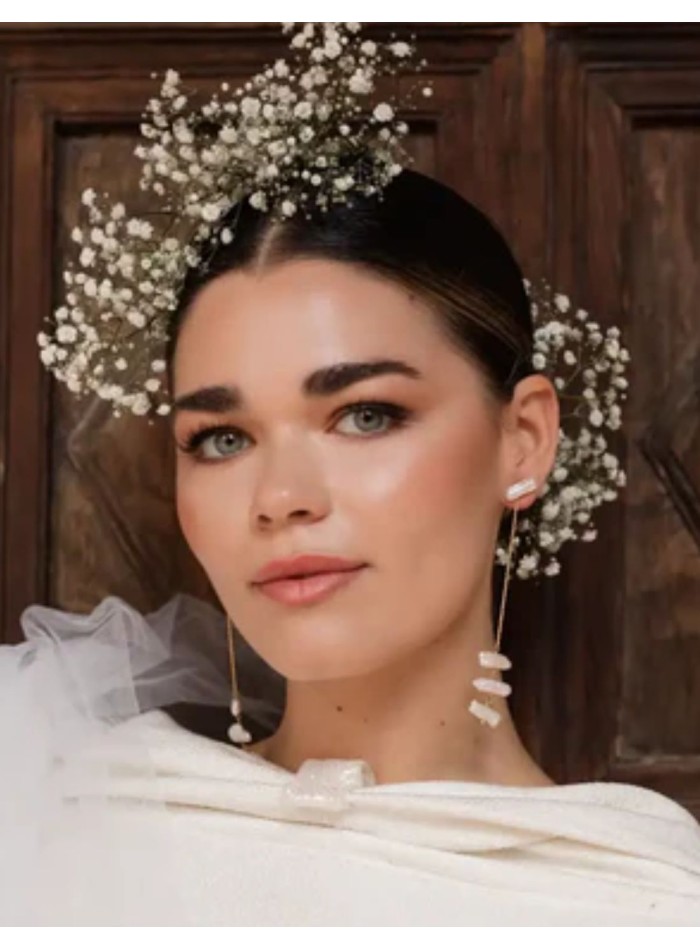 Longues boucles d'oreilles avec chaîne et...