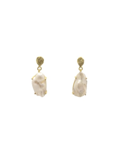 Boucles d'oreilles perles baroques sur base plaquée or