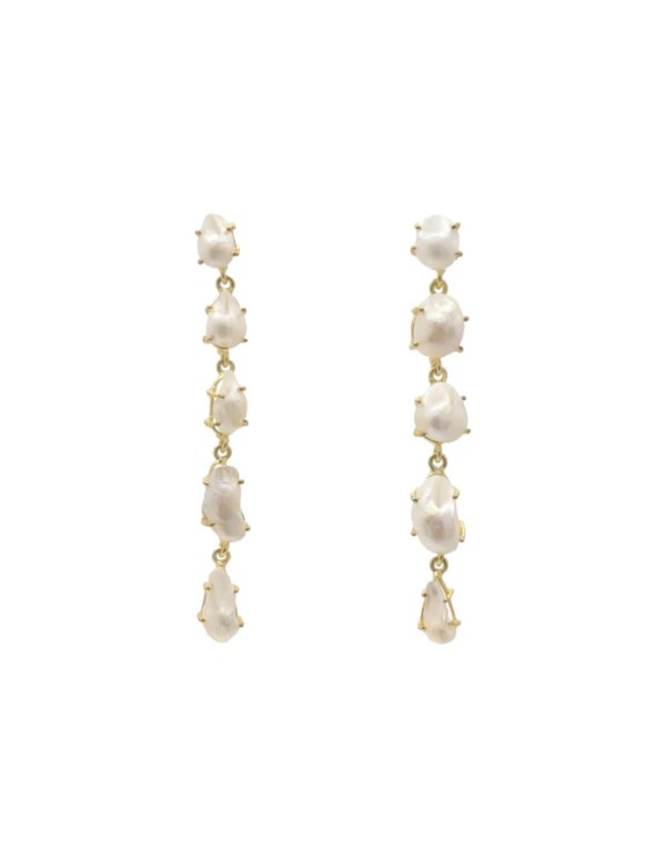 Baroque pearl cascade design earrings