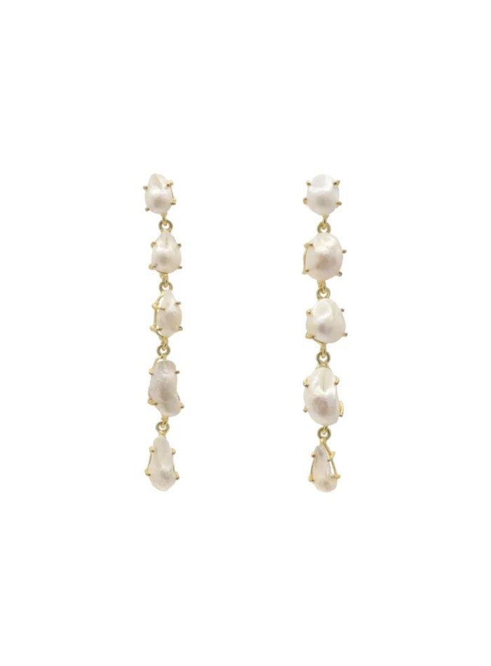 Boucles d'oreilles en cascade de perles baroques
