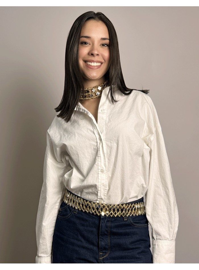 Ceinture dorée avec cristaux en forme de diamants