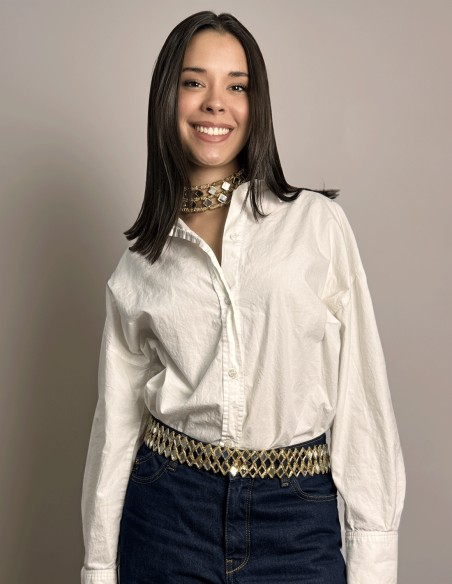 Ceinture dorée avec cristaux en forme de diamants