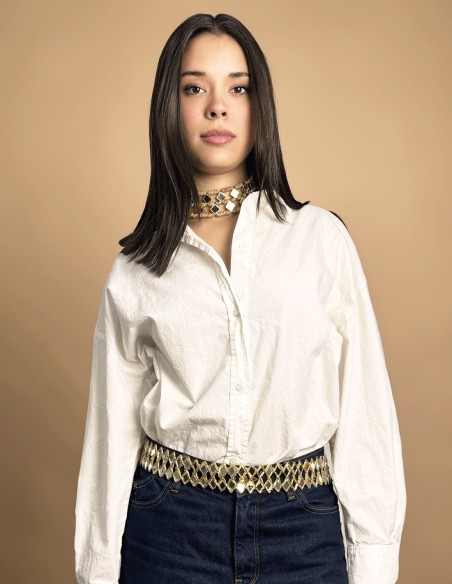 Gold belt with rhombus-shaped crystals