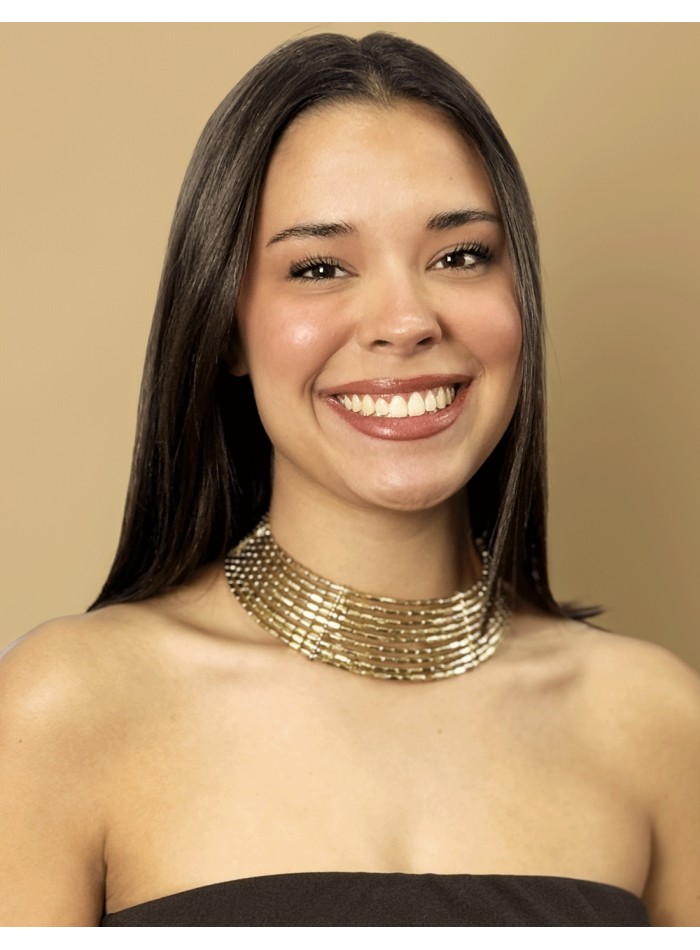 Tour de cou large en strass doré