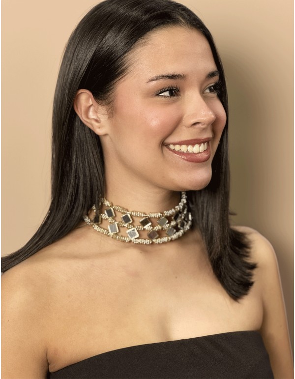 Tour de cou double avec miroirs 2