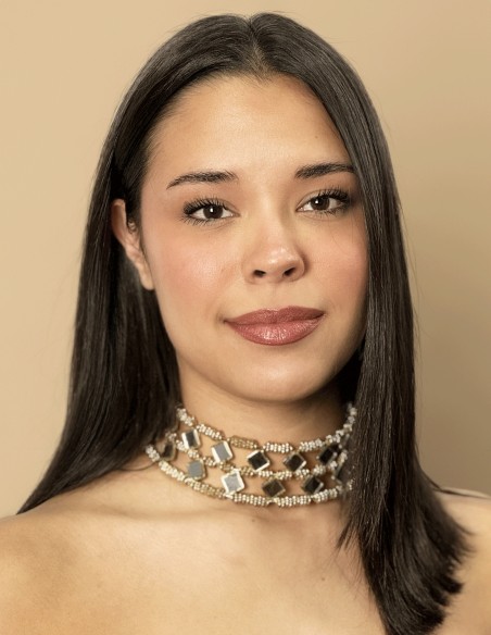 Choker ancho doble con espejitos